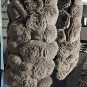 Gray Ombre Scarf:  Rabbit Fur by Jocelyn